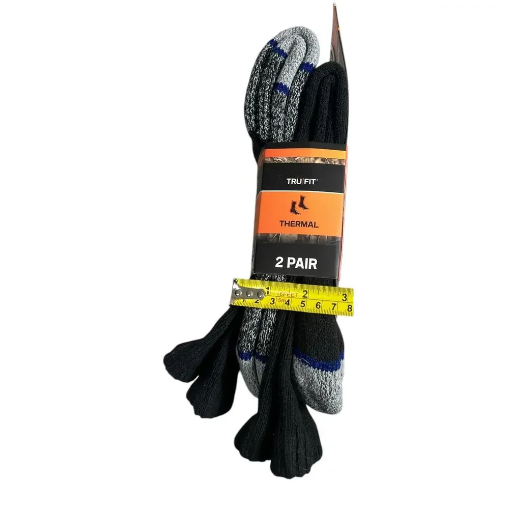 Tru Fit Thermal Crew Socks Full Cushion 2 Pair NWT 8-12.5